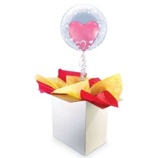 24 / 61cm Prestige Heart Balloon Package with Double / Deco Bubble Balloon